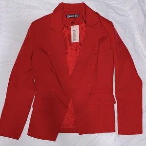 Missguided Red Buttoned Blazer